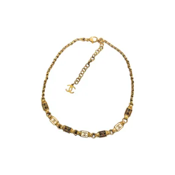 CHANEL Enamel Necklaces Unisex Gold