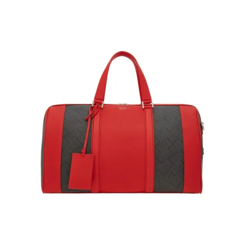 FERRAGAMO Polyurethane Portable One Shoulder Travel Bag Men's Red & Gray