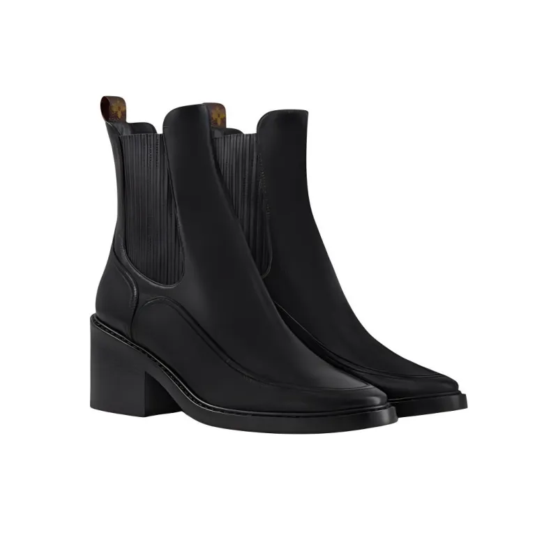 LOUIS VUITTON Jazz Chelsea Short Chelsea Boots 6cm Women's Black-2