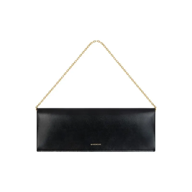GIVENCHY 4G Liquid Calfskin Clutch Bag Over The Shoulder Women's Black-2