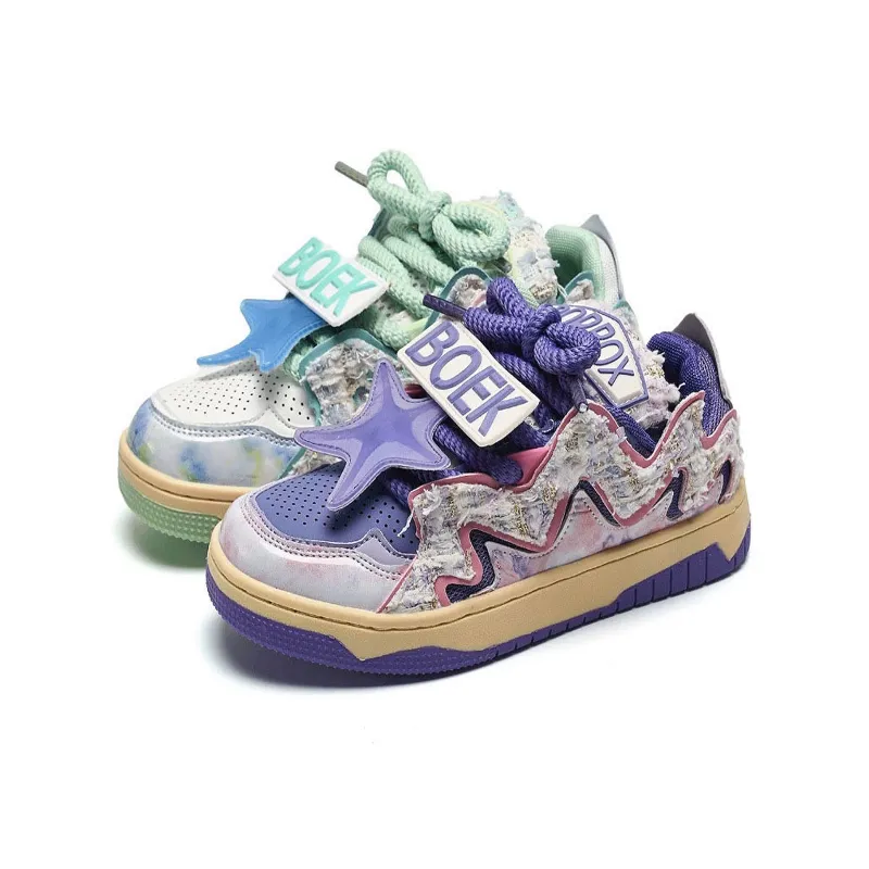 DD&OO Slip-Resistant Water-Resistant Balance Low-Top Skateboard Shoes Unisex Taro Purple-22