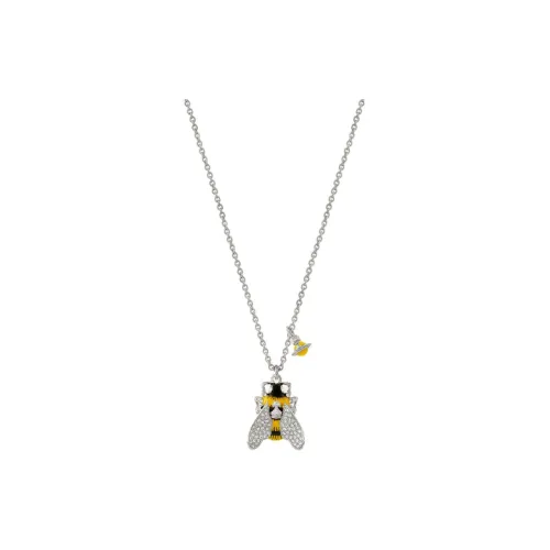 Vivienne Westwood Brass Enamel Crystal Silver Plated Necklaces Women's Silver