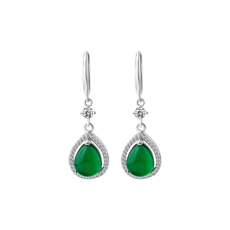 Love Chalcedony Jade Earrings Women's-0