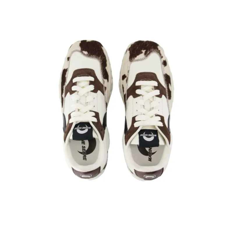 Marine Serre Ms Rise Low-Top Casual Shoes Women's White Brown-3