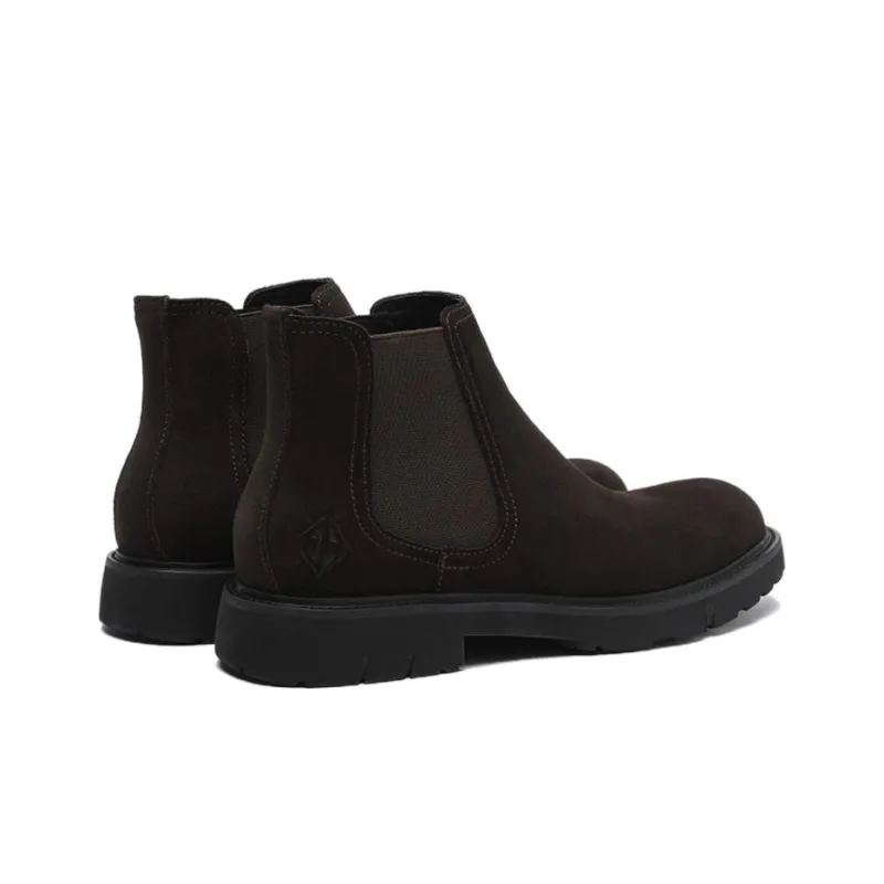 ELLE HOMME Short Chelsea Boots Men's Dark Brown Europe Version-3