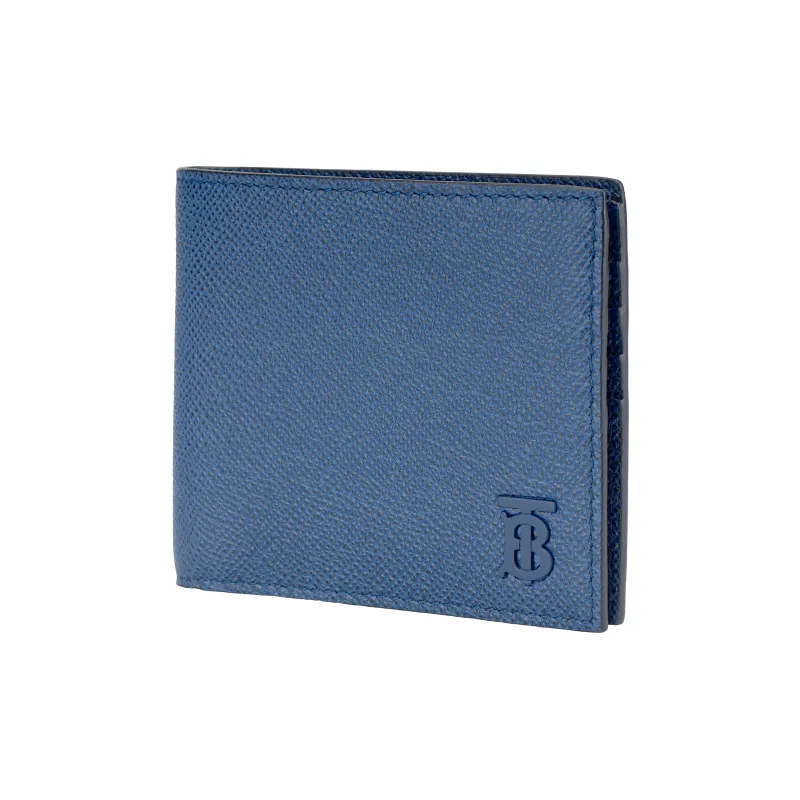 Burberry Cow Leather Wallet Men's Blue-3