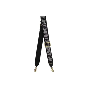 Zadig & Voltaire Nylon Bag Strap Women's Black Silver