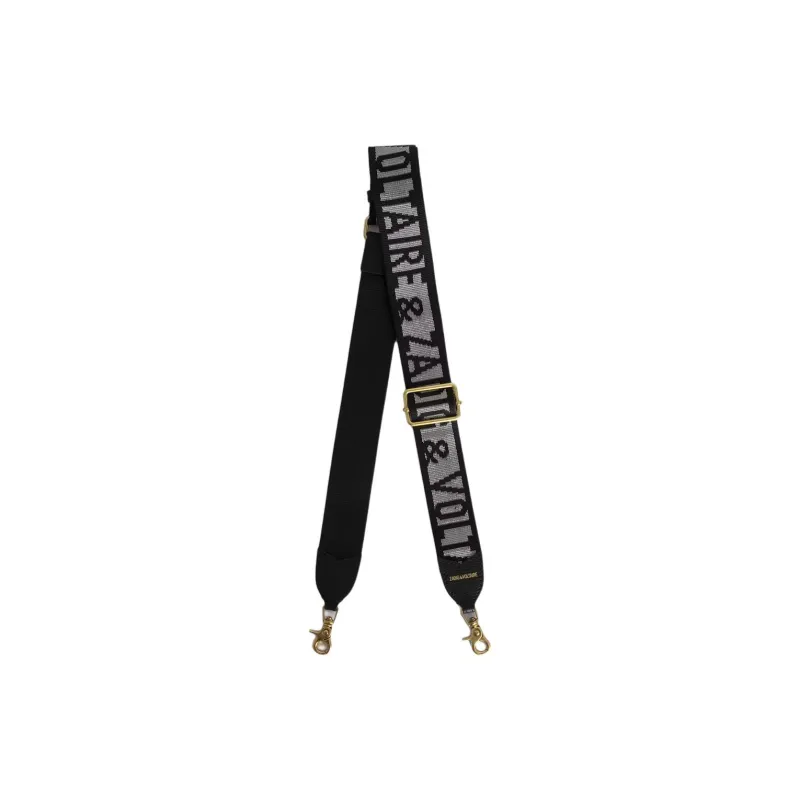 Zadig & Voltaire Nylon Bag Strap Women's Black Silver-0