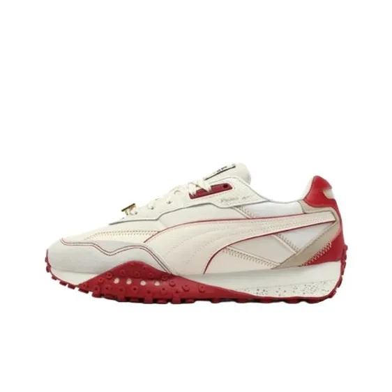 PUMA Blktop Rider Slip Resistant Breathable Low Top Casual Shoes Unisex Beige Red-0