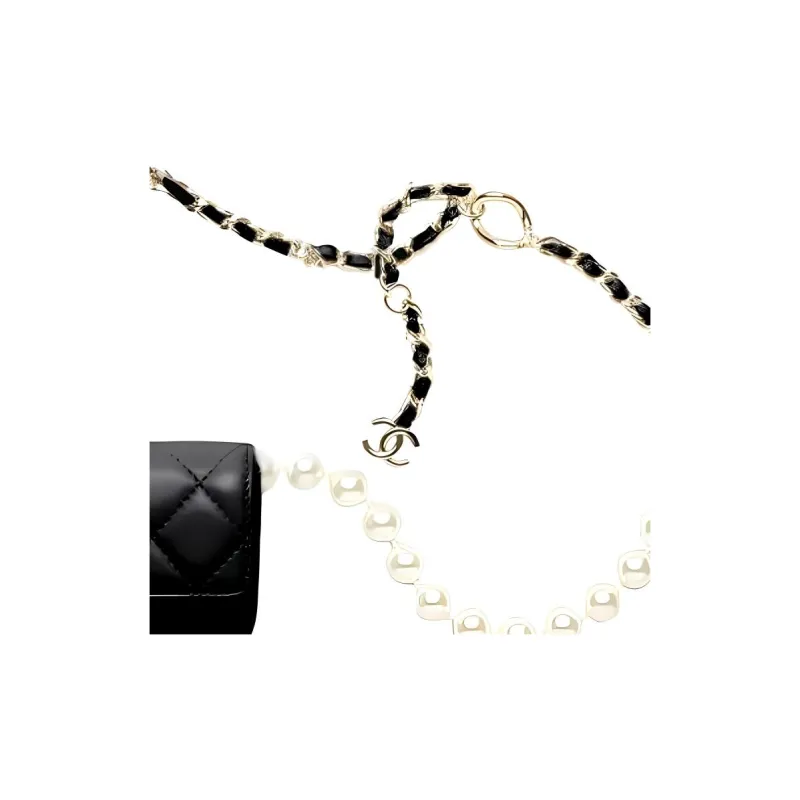 CHANEL Sheepskin Fanny Pack Women's Black-2