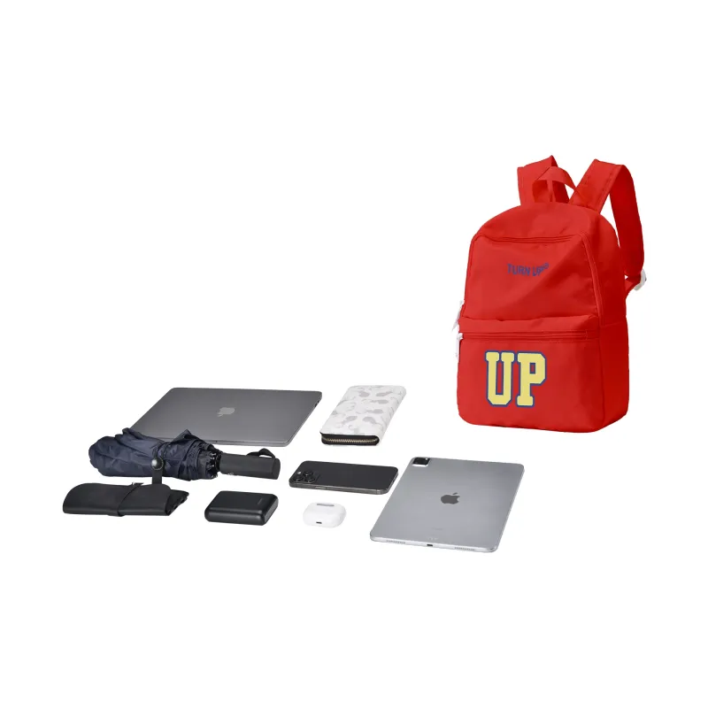 TURN UP Polyester Backpack Laptop Bag Regular Unisex Red-4