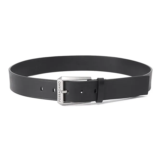 FERRAGAMO Cow Leather Leather Belts Men's Black 3.8cm-3