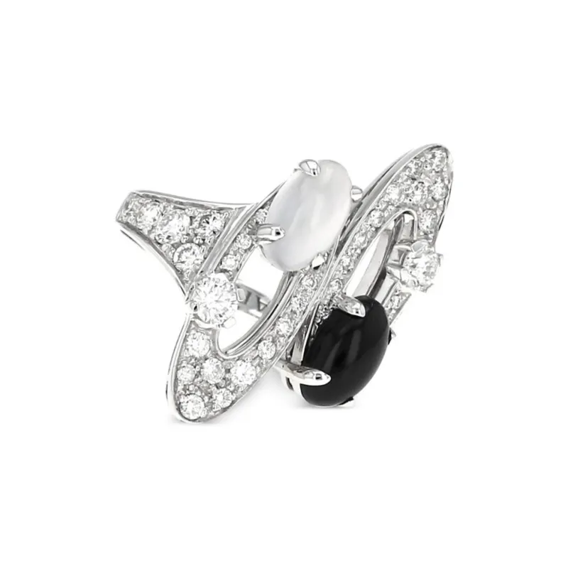 BVLGARI 18K White Gold Elisia Diamond Ring-2