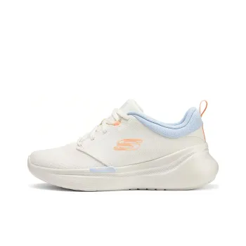 Skechers Anti-Slip Wear-Resistant Low-Top Running Shoes Women's White Blue Orange