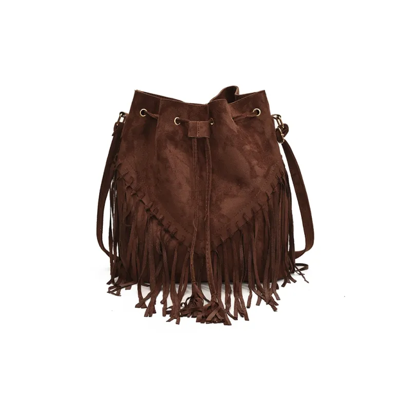 Yalu Matte Fabric Shoulder Bag Women's Black/Coffee/Pink/Brown-12