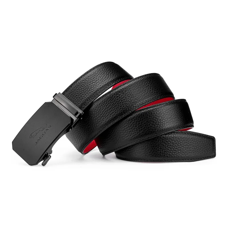 JAGUAR Cow Leather Belts Men's Black Width  3.5cm-1