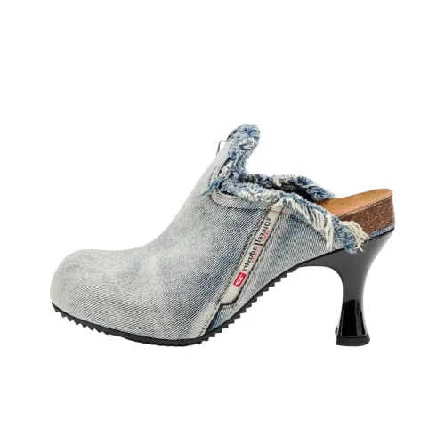 DIESEL Frayed Denim Mules Women's