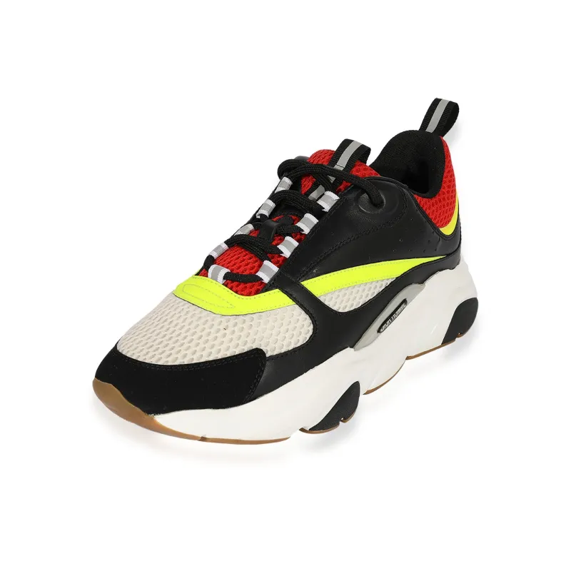 DIOR B22 Low Top Casual Shoes Men's Black Red-2