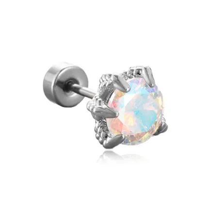 Alloy Zircon Dragon Claw Stud Earrings Unisex-5
