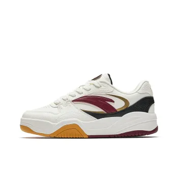 ANTA Wave Skateboard Shoes Women's Low Top Ivory White/Litchi Red/Black