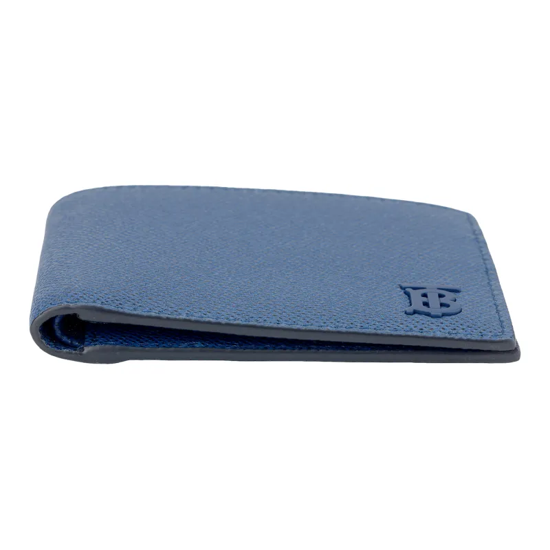 Burberry Cow Leather Wallet Men's Blue-6