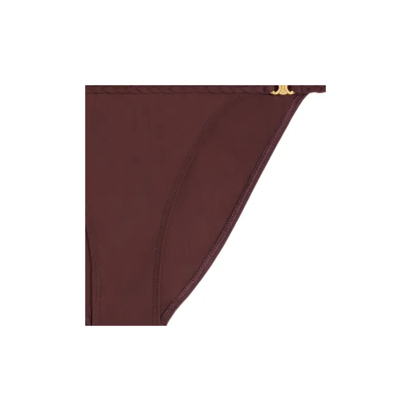 CELINE Triomphe Swimsuit Bottom In Matte Jersey Bikini Women's Brown-3
