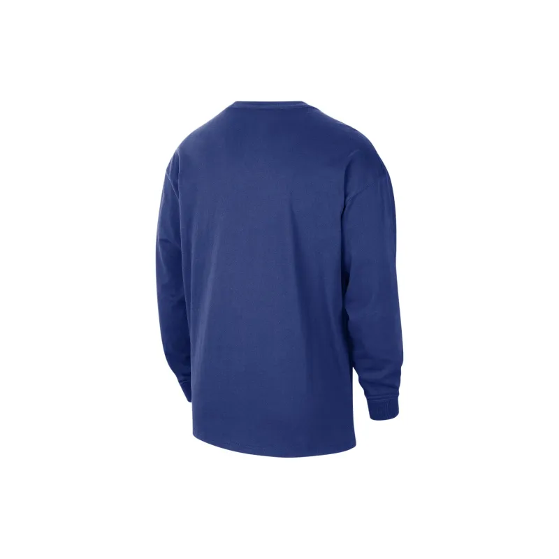 Nike New York Knicks Courtside City Edition Men's Nike Nba Max90 Long Sleeve T Shirt-1