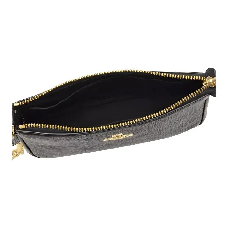 COACH Wristlet Leather Shoulder Bag Women's Black-3