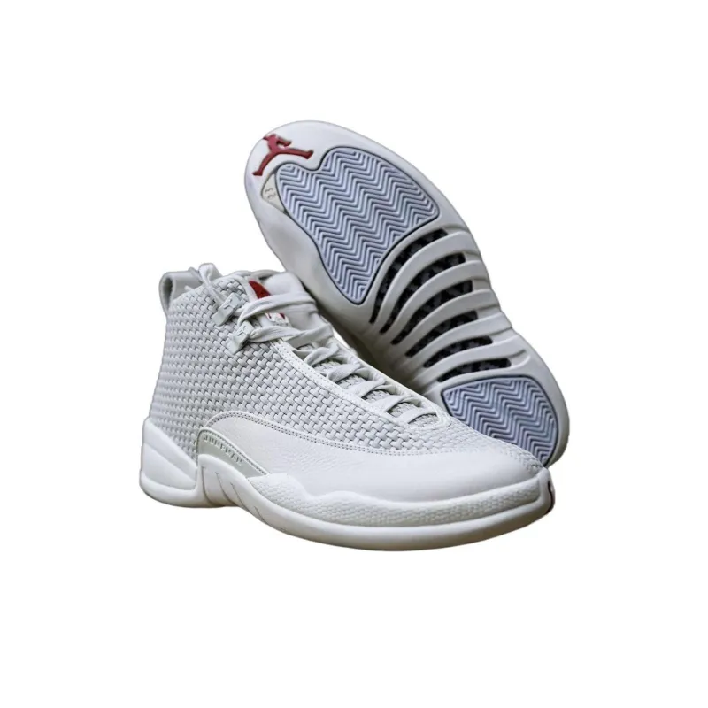 Jordan Air Jordan 12 BIN 23 'TRIPLE WHITE' Slip-Resistant High-Top Vintage Basketball Shoes Men's White-2