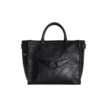 Zadig & Voltaire Cow Leather Tote Bag, Shopping Bag, Handbag Women's Black