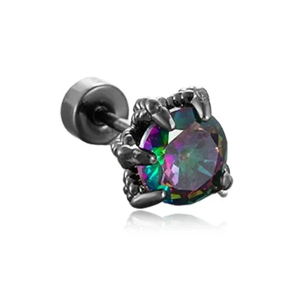 Alloy Zircon Dragon Claw Stud Earrings Unisex-14