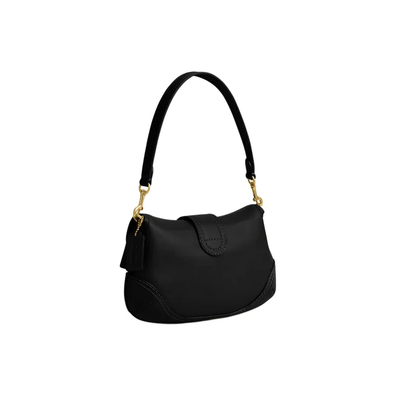 COACH Soho Recycled Glove Tanned Leather Shoulder Bag Large Size Women's Black-1