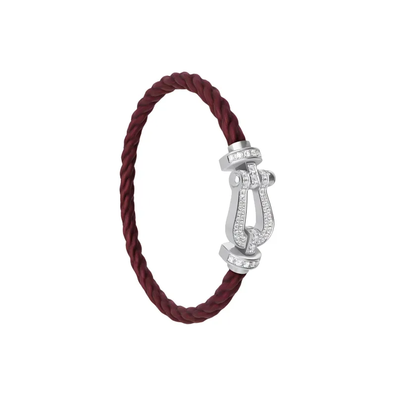 FRED 18K White Gold Bracelets Men's Pomegranate Red-1