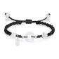 Peach Blossom Peaceful Buckle Bracelet-Black
