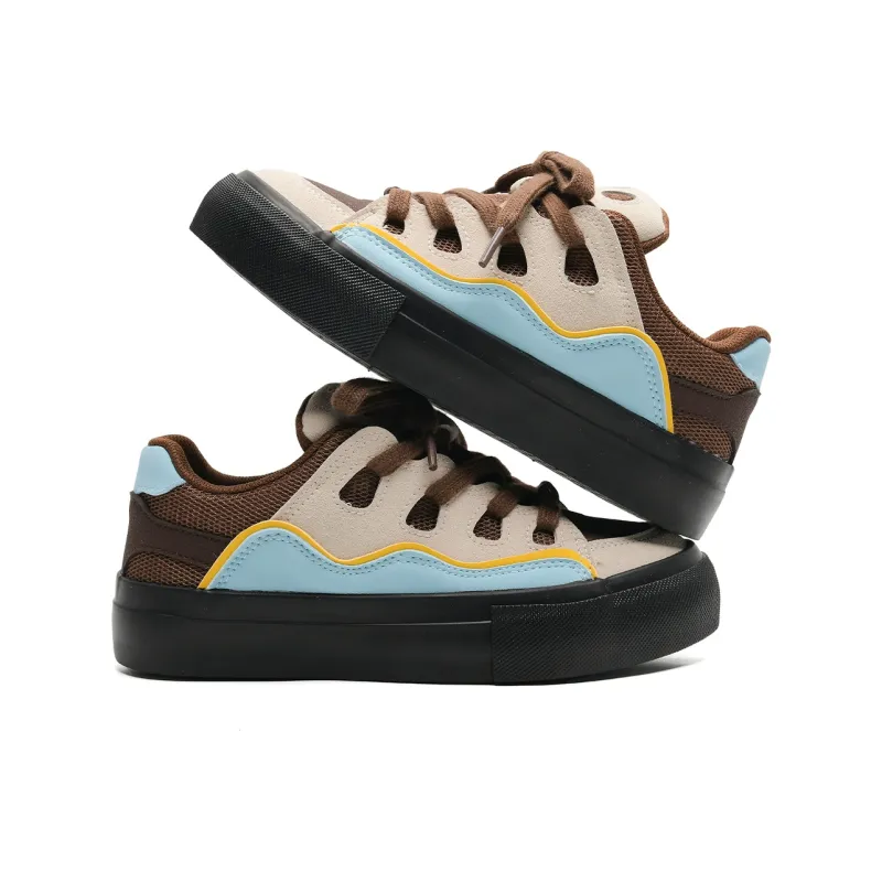 Anime Story Slip Resistant, Abrasion Resistant, Lightweight, Breathable Low Top Skateboard Shoes Women's Mint Chocolate-13