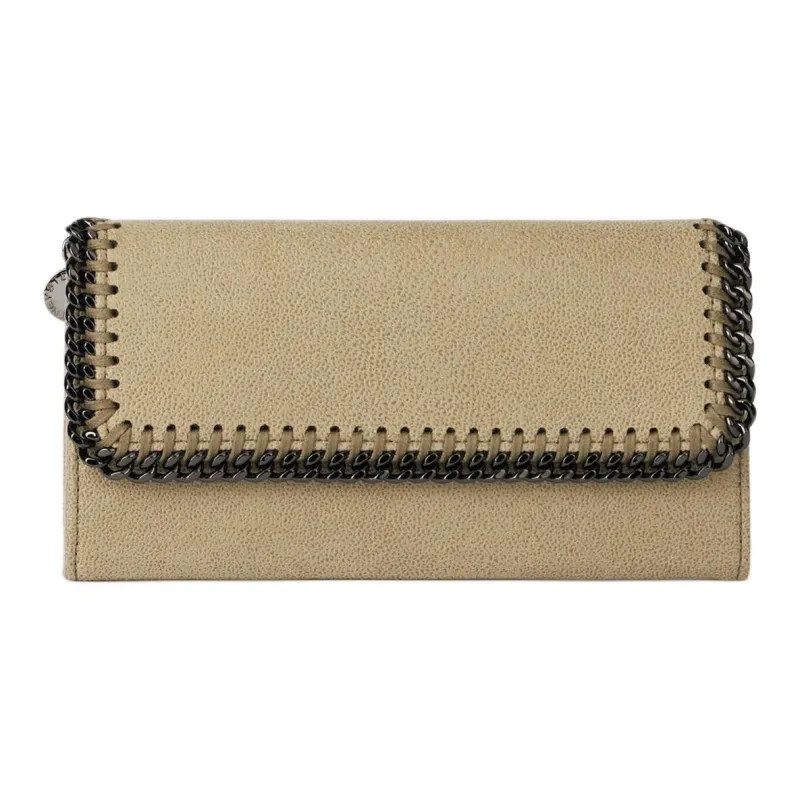 Stella McCartney Falabella Polyester Wallet Women's Solid Cream-0