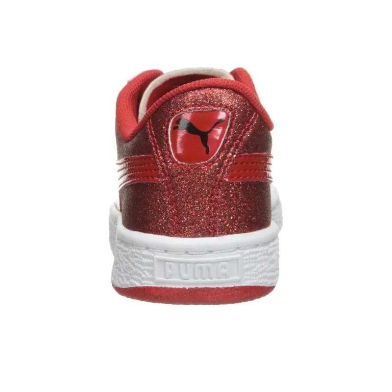 PUMA Basket Slip Resistant Cushioning Wear Resistant Low Top Skateboard Shoes Women's Red-3
