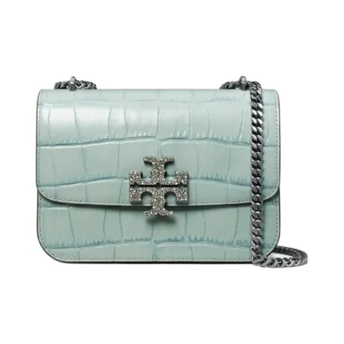 TORY BURCH Eleanor Leather Crossbody Bag, Shoulder Bag Small Size Women's Blue Celadon