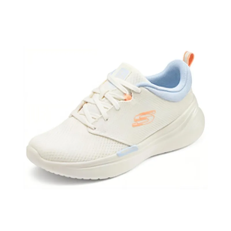 Skechers Anti-Slip Wear-Resistant Low-Top Running Shoes Women's White Blue Orange-2