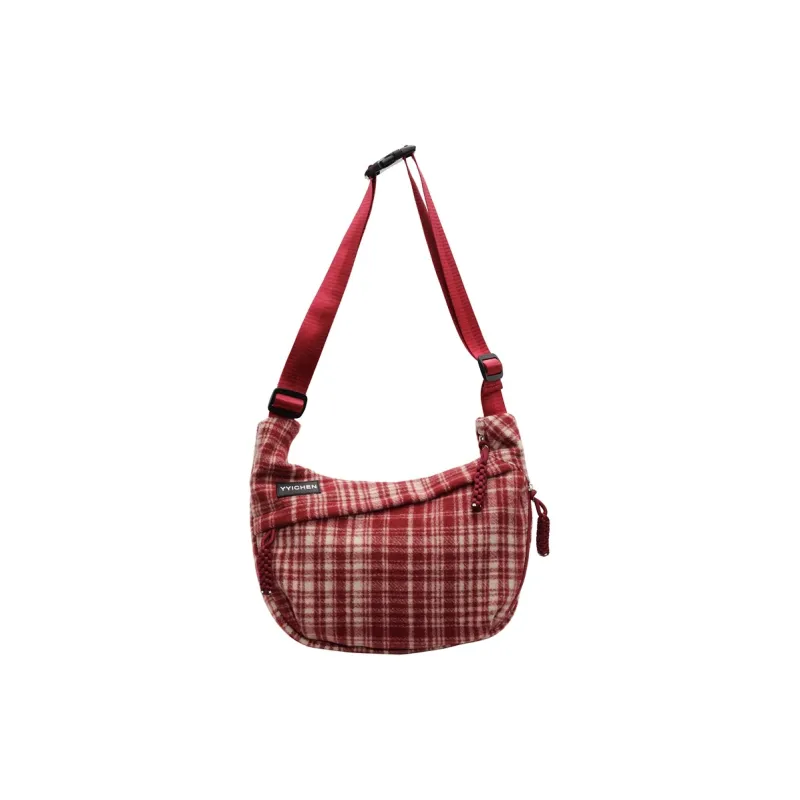 Yalu Woolen Crossbody Bag Regular Women's Black/Dark Coffee/Light Coffee/Red-12