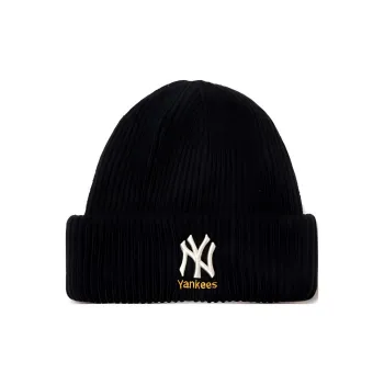 MLB Plush Yarn Beanies Unisex Black