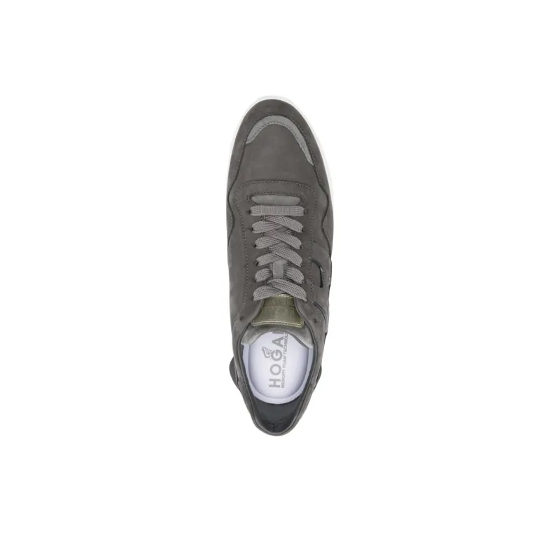 HOGAN Logo patch Suede Sneakers-4