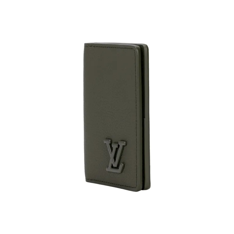 LOUIS VUITTON Cow Leather Wallet Men's Khaki Green-3
