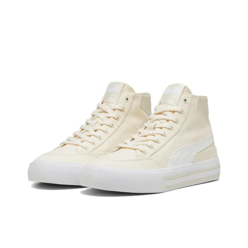 PUMA Court Classic Vulc Anti Slip Wear Resistant Mid Top Canvas Shoes Men's Ecru-2