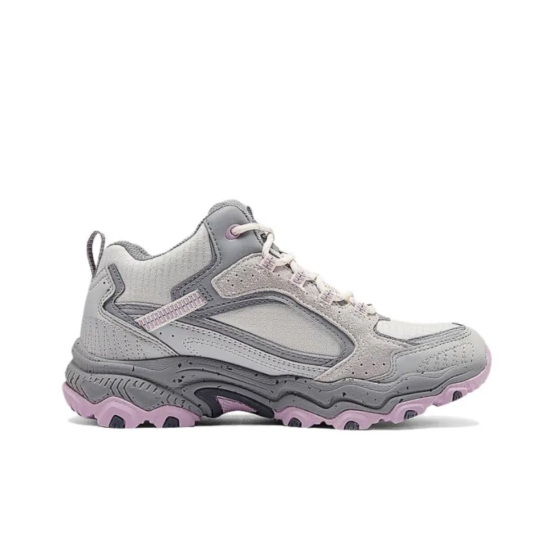 Skechers Anti Slip Wear Resistant Mid Top Trekking Shoes Women's Gray Pink-1