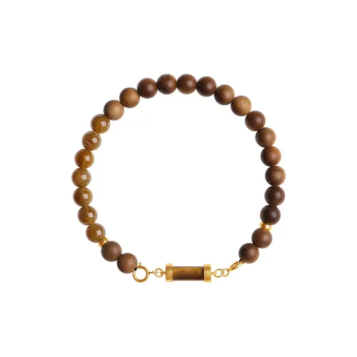 Moon Seal Hundred Rivers Laoshan Sandalwood Wooden Bracelets Unisex