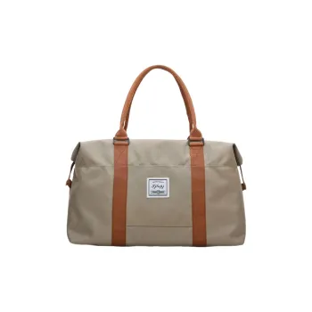 Tonlion Oxford Shoulder Bag Crossbody Bag Handbag Travel Bag Unisex Khaki/Black