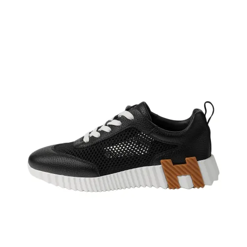HERMES Bouncing Low-Top Casual Shoes 4cm Women's Black
