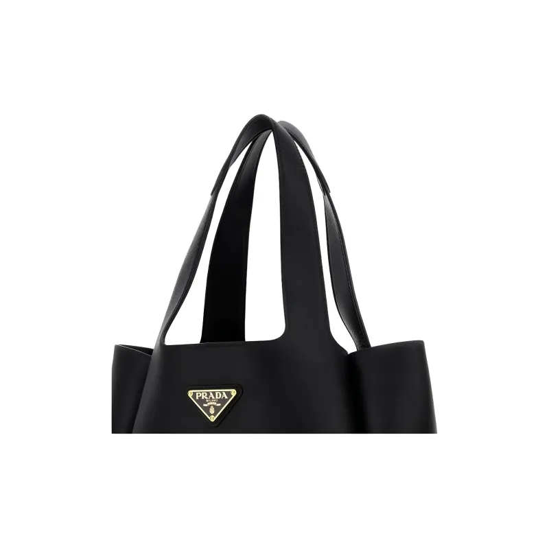 PRADA Leather Tote Bag, Shopping Bag, Handbag Women's Black-2