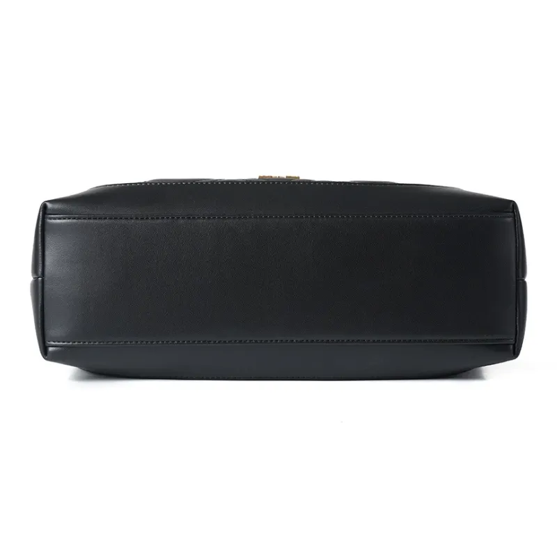 Montagut Sheepskin Handbag Regular Women's Black/Stone Gray/Acorn/Coconut Milk White-4